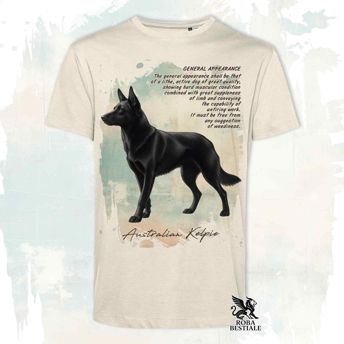 T-Shirt APPEARANCE - AUSTRALIAN KELPIE Nero - Bianca o Beige, da Uomo o da Donna - dalla XS alla 5XL