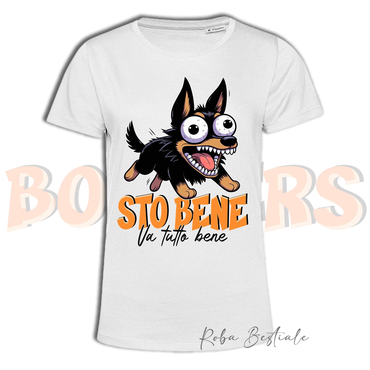 T-Shirt BONKERS - STO BENE - AUSTRALIAN KELPIE Nero Focato - Uomo o Donna - dalla XS alla 5XL