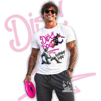 T-Shirt DISC DOG Graffiti "BOY" - AUSTRALIAN KELPIE Nero Focato - Bianca, colore dettagli a scelta - dalla XS alla 5XL