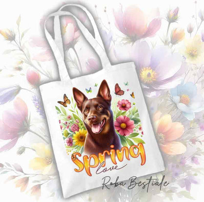 Tote Bag AUSTRALIAN KELPIE Rosso Focato - Collezione Spring Love
