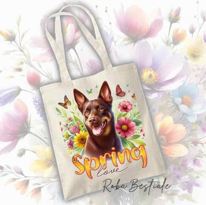 Tote Bag AUSTRALIAN KELPIE Rosso Focato - Collezione Spring Love