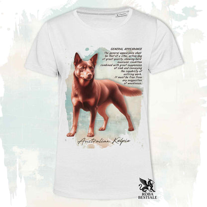T-Shirt APPEARANCE - AUSTRALIAN KELPIE Rosso Focato - Bianca o Beige, da Uomo o da Donna - dalla XS alla 5XL