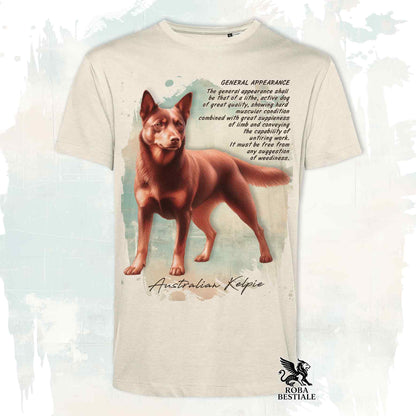 T-Shirt APPEARANCE - AUSTRALIAN KELPIE Rosso Focato - Bianca o Beige, da Uomo o da Donna - dalla XS alla 5XL