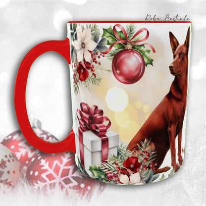 Tazza VINTAGE WINTER - AUSTRALIAN KELPIE Rosso - In Ceramica, con dettagli Rossi - 330 ml