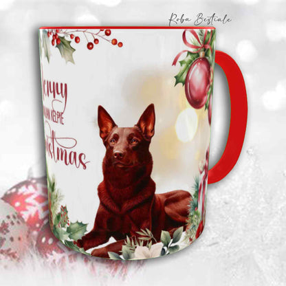 Tazza VINTAGE WINTER - AUSTRALIAN KELPIE Rosso - In Ceramica, con dettagli Rossi - 330 ml