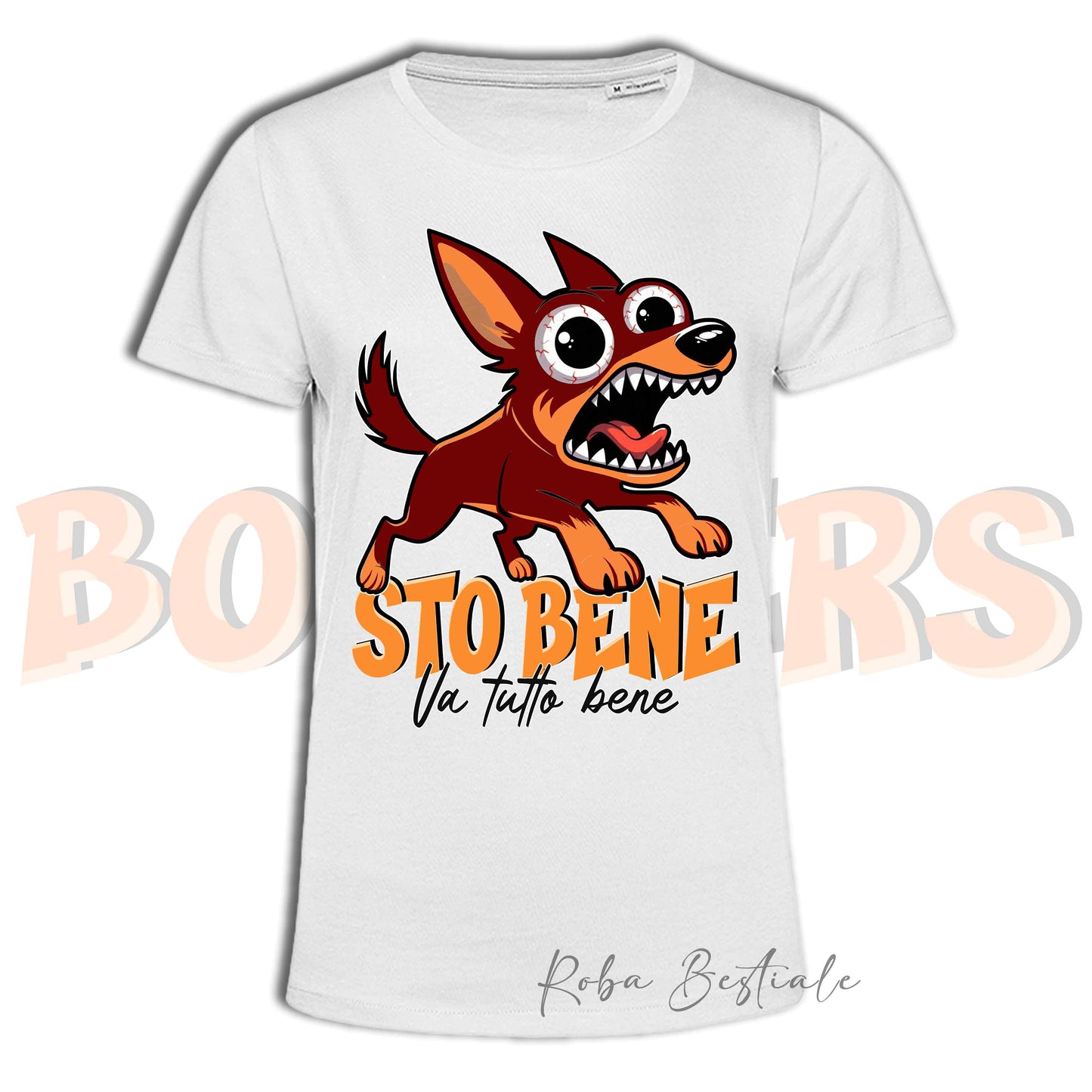 T-Shirt BONKERS - STO BENE - AUSTRALIAN KELPIE Rosso Focato - Uomo o Donna - dalla XS alla 5XL