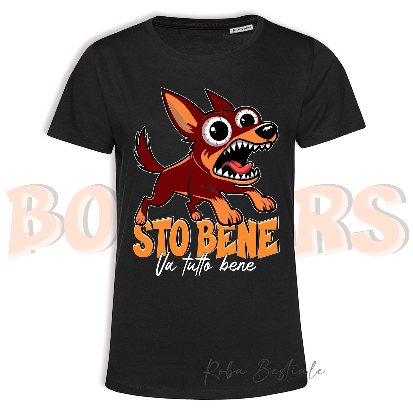 T-Shirt BONKERS - STO BENE - AUSTRALIAN KELPIE Rosso Focato - Uomo o Donna - dalla XS alla 5XL