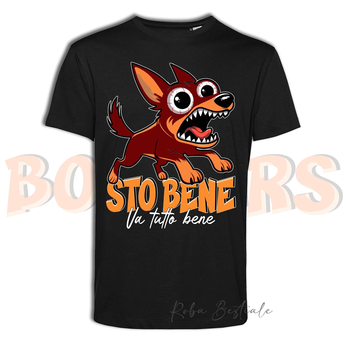 T-Shirt BONKERS - STO BENE - AUSTRALIAN KELPIE Rosso Focato - Uomo o Donna - dalla XS alla 5XL