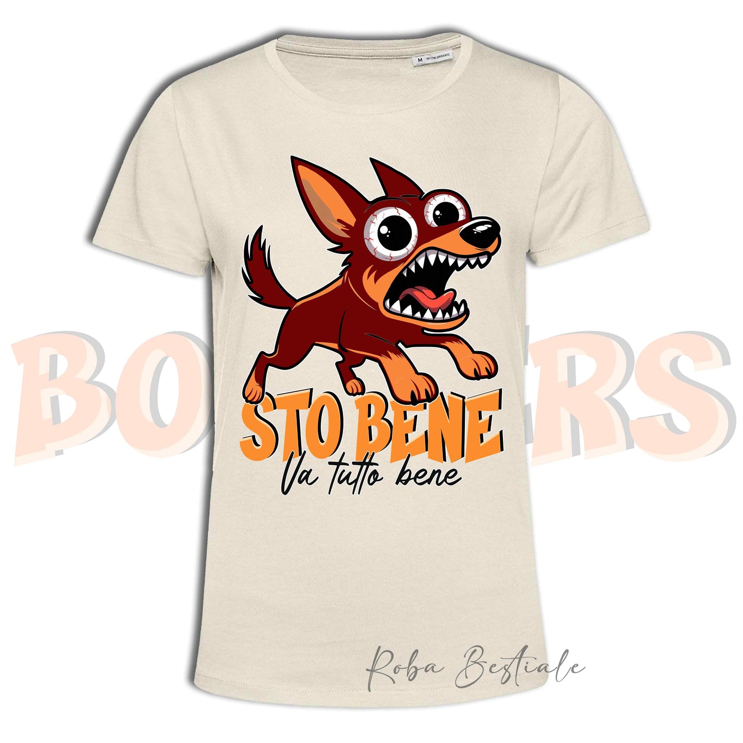 T-Shirt BONKERS - STO BENE - AUSTRALIAN KELPIE Rosso Focato - Uomo o Donna - dalla XS alla 5XL