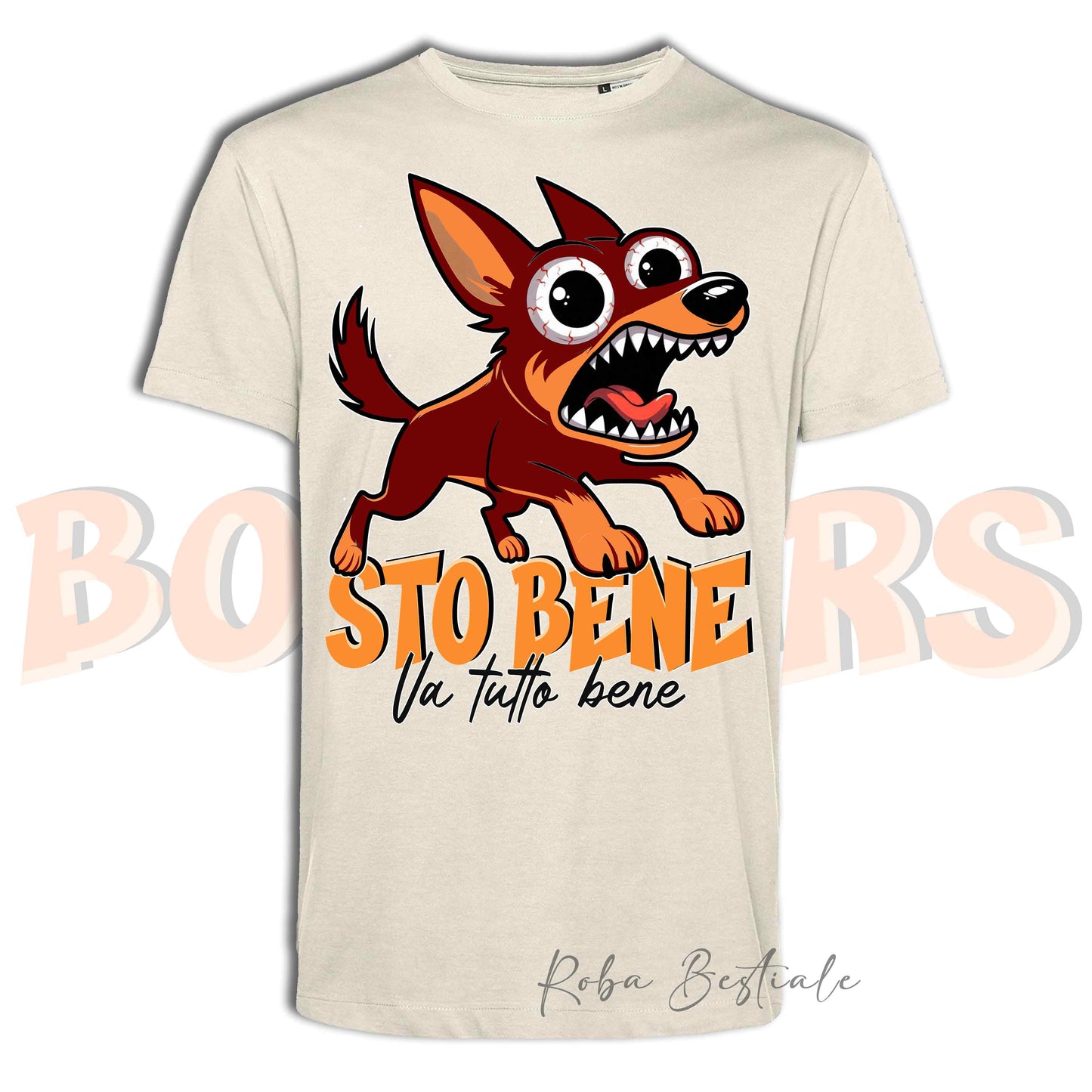 T-Shirt BONKERS - STO BENE - AUSTRALIAN KELPIE Rosso Focato - Uomo o Donna - dalla XS alla 5XL