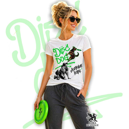 T-Shirt DISC DOG Graffiti "GIRL" - AUSTRALIAN KELPIE Rosso Focato - Bianca colore dettagli a scelta - dalla XS alla 5XL