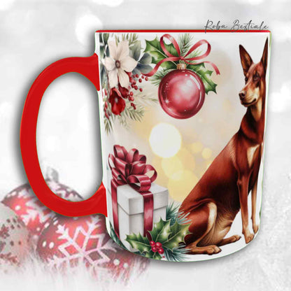 Tazza VINTAGE WINTER - AUSTRALIAN KELPIE Rosso Focato - In Ceramica, con dettagli Rossi - 330 ml