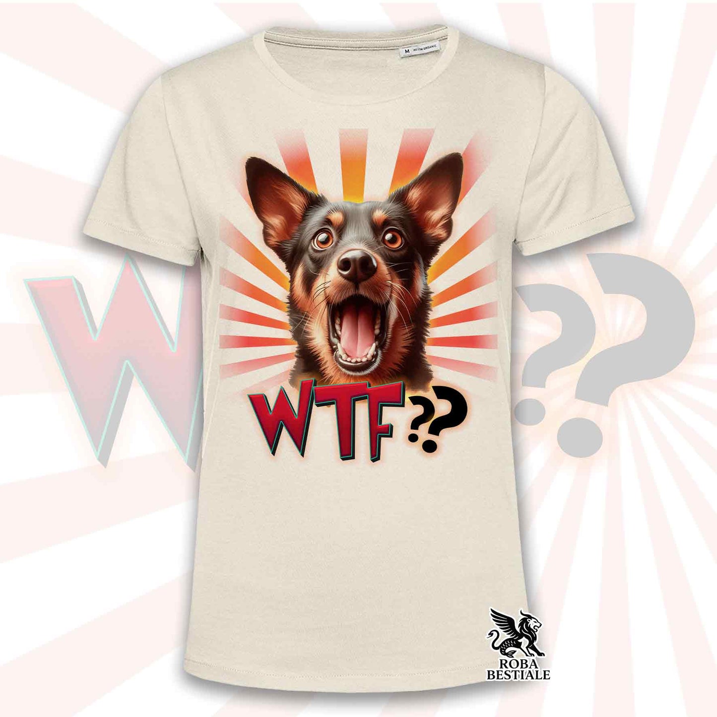T-Shirt WTF?? - AUSTRALIAN KELPIE Rosso Focato - Bianca o Beige, da Uomo o da Donna - dalla XS alla 5XL