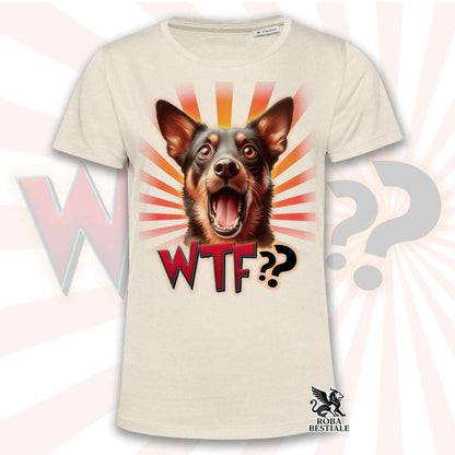 T-Shirt WTF?? - AUSTRALIAN KELPIE Rosso Focato - Bianca o Beige, da Uomo o da Donna - dalla XS alla 5XL