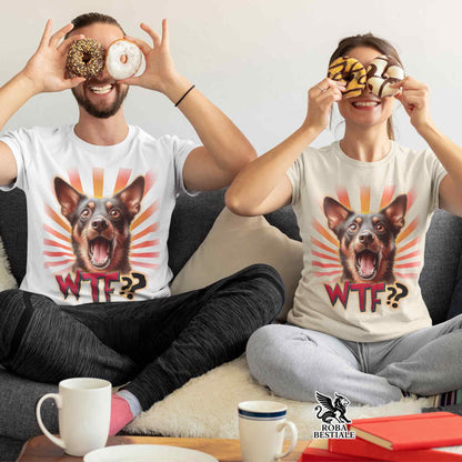 T-Shirt WTF?? - AUSTRALIAN KELPIE Rosso Focato - Bianca o Beige, da Uomo o da Donna - dalla XS alla 5XL