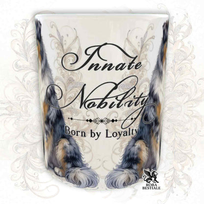 Tazza NOBILITY - AUSTRALIAN SHEPHERD Blue Merle - Manico ORO - 330 ml - in Ceramica