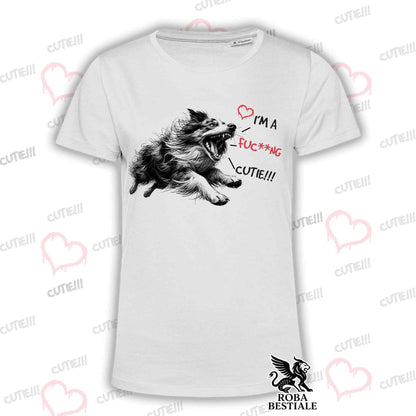 T-Shirt CUTIE - AUSTRALIAN SHEPHERD Merle - Bianca o Beige, da Uomo o da Donna - dalla XS alla 5XL