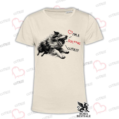 T-Shirt CUTIE - AUSTRALIAN SHEPHERD Merle - Bianca o Beige, da Uomo o da Donna - dalla XS alla 5XL
