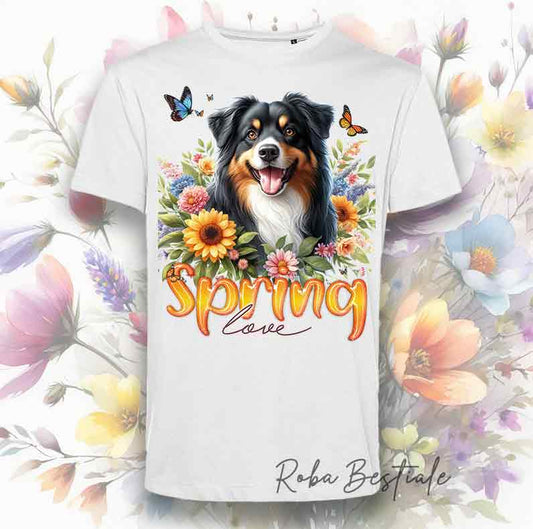 SPRING LOVE T-Shirt - AUSTRALIAN SHEPHERD Black Tricolor