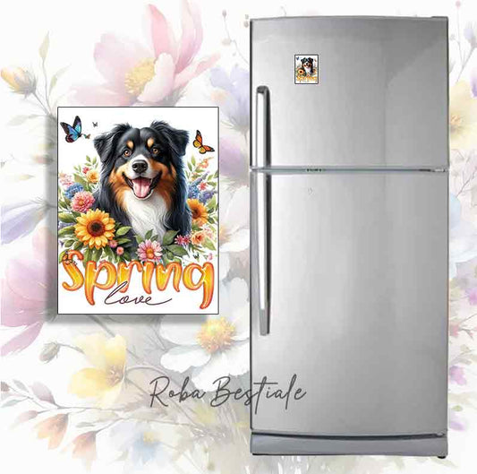 Magnete SPRING LOVE - AUSTRALIAN SHEPHERD Black Tricolor