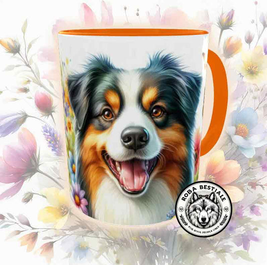 SPRING LOVE Mug - AUSTRALIAN SHEPHERD Black Tricolor