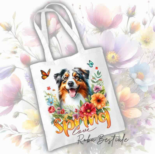 SPRING LOVE Shopper - AUSTRALIAN SHEPHERD Blue Merle