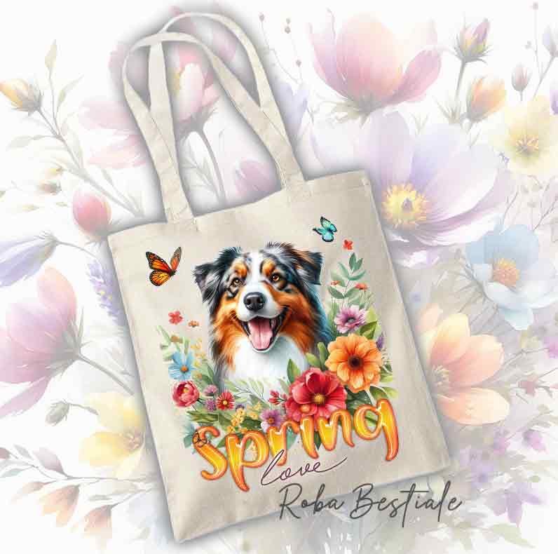 SPRING LOVE Shopper - AUSTRALIAN SHEPHERD Blue Merle
