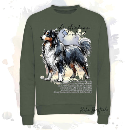 Felpa BEHAVIOR - AUSTRALIAN SHEPHERD Blak Tricolor - Girocollo, Unisex, in tanti colori! - dalla XS alla 3XL