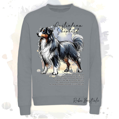 Felpa BEHAVIOR - AUSTRALIAN SHEPHERD Blak Tricolor - Girocollo, Unisex, in tanti colori! - dalla XS alla 3XL