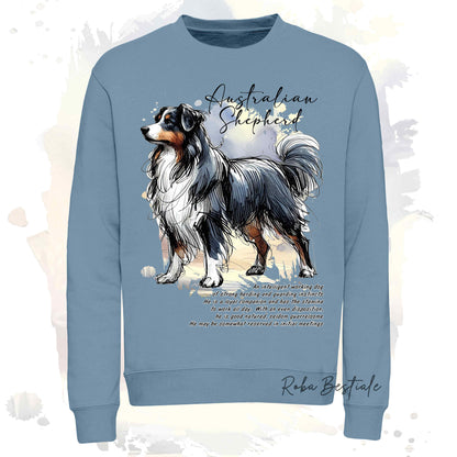 Felpa BEHAVIOR - AUSTRALIAN SHEPHERD Blak Tricolor - Girocollo, Unisex, in tanti colori! - dalla XS alla 3XL