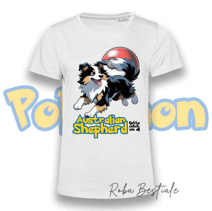 T-Shirt POKEMON - AUSTRALIAN SHEPHERD Black Tricolor
