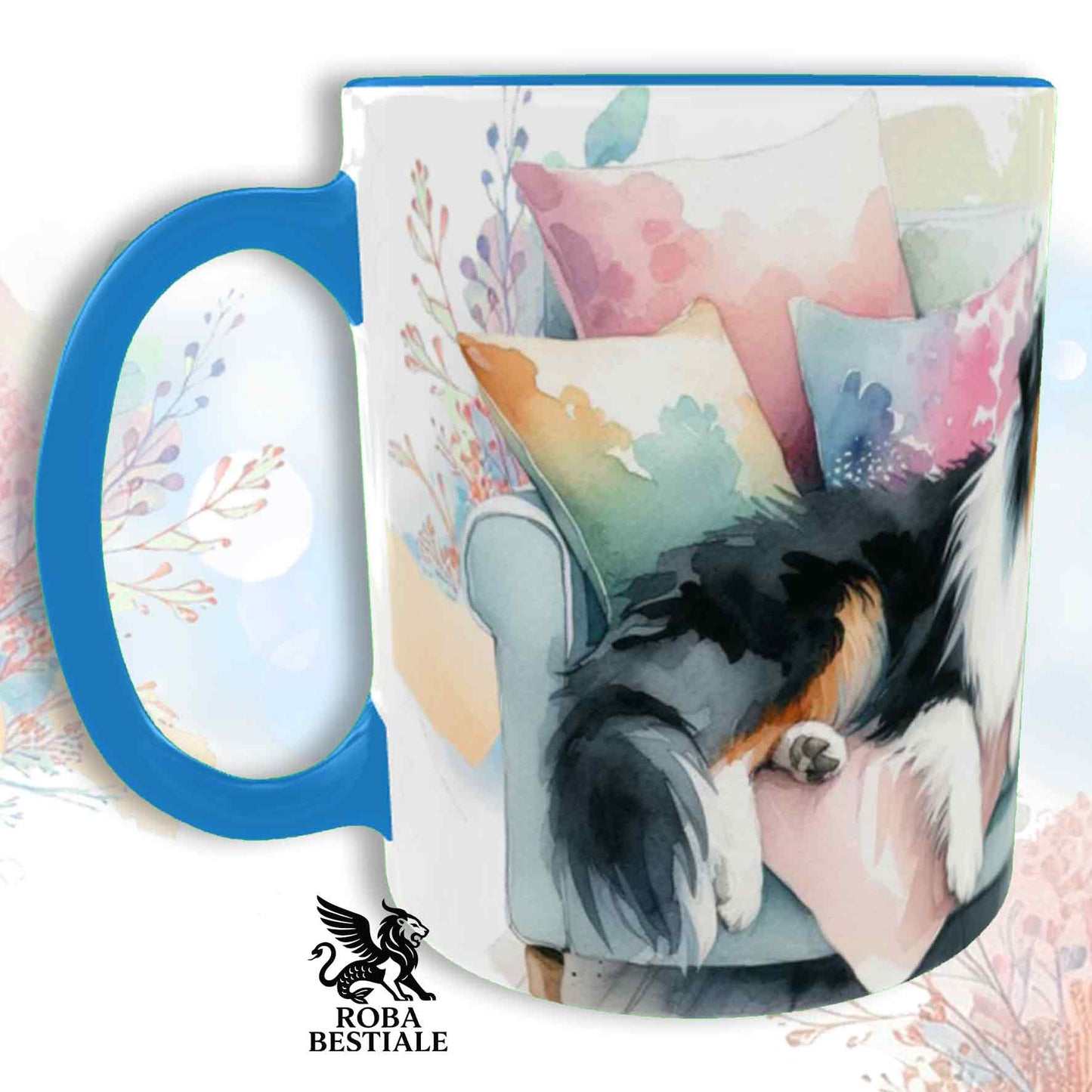 Tazza SOFT LIFE - AUSTRALIAN SHEPHERD Black Tricolor - In Ceramica, colore a scelta - 330 ml