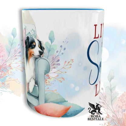 Tazza SOFT LIFE - AUSTRALIAN SHEPHERD Black Tricolor - In Ceramica, colore a scelta - 330 ml