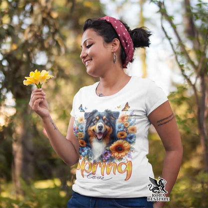SPRING LOVE T-Shirt - AUSTRALIAN SHEPHERD Black Tricolor
