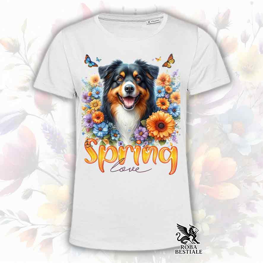 SPRING LOVE T-Shirt - AUSTRALIAN SHEPHERD Black Tricolor