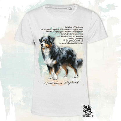T-Shirt APPEARANCE - AUSTRALIAN SHEPHERD Black Tricolor - Bianca o Beige, da Uomo o da Donna - dalla XS alla 5XL