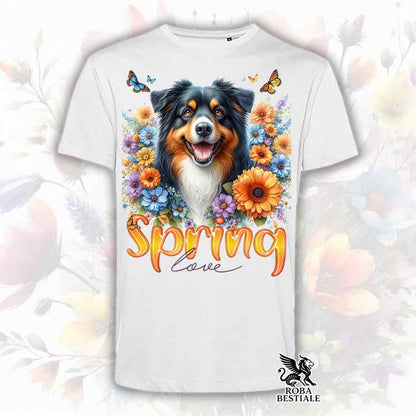 SPRING LOVE T-Shirt - AUSTRALIAN SHEPHERD Black Tricolor