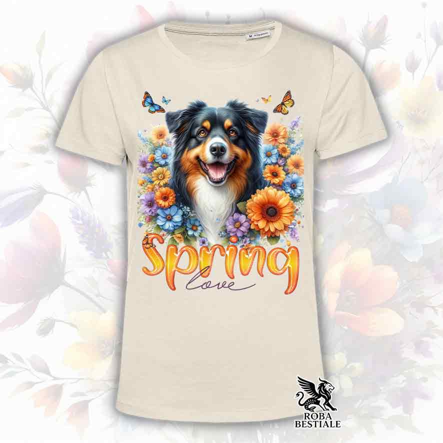 SPRING LOVE T-Shirt - AUSTRALIAN SHEPHERD Black Tricolor