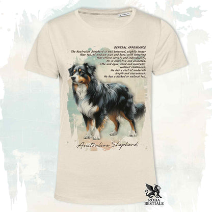T-Shirt APPEARANCE - AUSTRALIAN SHEPHERD Black Tricolor - Bianca o Beige, da Uomo o da Donna - dalla XS alla 5XL