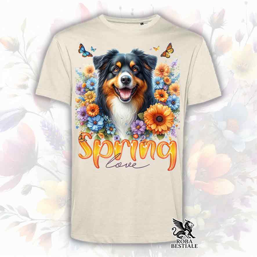 SPRING LOVE T-Shirt - AUSTRALIAN SHEPHERD Black Tricolor