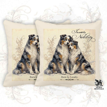 Cuscino NOBILITY - AUSTRALIAN SHEPHERD Blue Merle - 100% Tela di Cotone - 40x40 cm