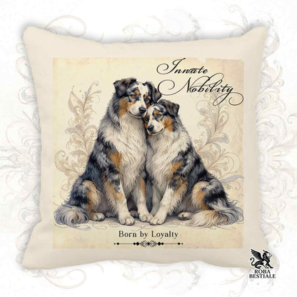 Cuscino NOBILITY - AUSTRALIAN SHEPHERD Blue Merle - 100% Tela di Cotone - 40x40 cm