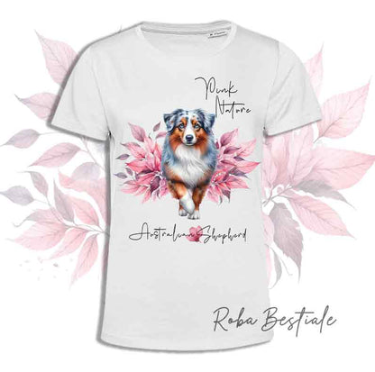 T-Shirt AUSTRALIAN SHEPHERD Blue Merle - Collezione Pink Nature