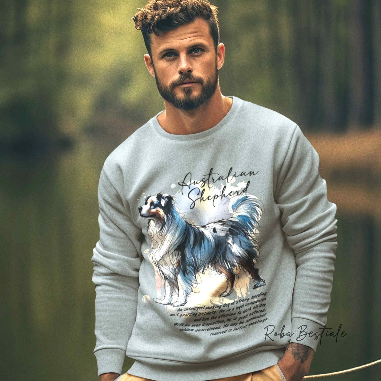 Felpa BEHAVIOR - AUSTRALIAN SHEPHERD Blue Merle - Girocollo, Unisex, in tanti colori! - dalla XS alla 3XL