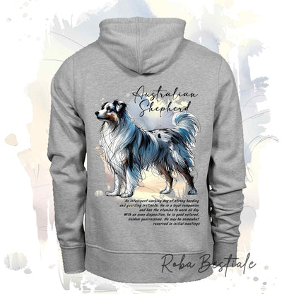 Felpa BEHAVIOR - AUSTRALIAN SHEPHERD Blue Merle - Standard FCI - Unisex - Grigia - dalla XS alla 3XL