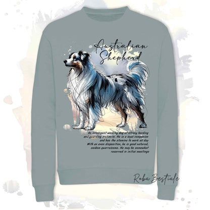 Felpa BEHAVIOR - AUSTRALIAN SHEPHERD Blue Merle - Girocollo, Unisex, in tanti colori! - dalla XS alla 3XL