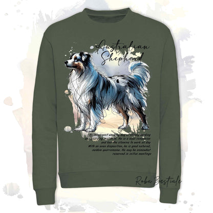 Felpa BEHAVIOR - AUSTRALIAN SHEPHERD Blue Merle - Girocollo, Unisex, in tanti colori! - dalla XS alla 3XL