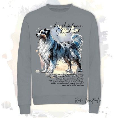 Felpa BEHAVIOR - AUSTRALIAN SHEPHERD Blue Merle - Girocollo, Unisex, in tanti colori! - dalla XS alla 3XL