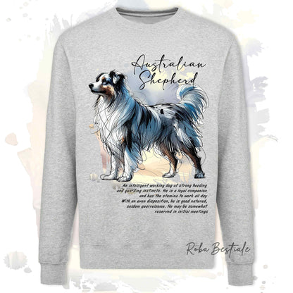 Felpa BEHAVIOR - AUSTRALIAN SHEPHERD Blue Merle - Girocollo, Unisex, in tanti colori! - dalla XS alla 3XL