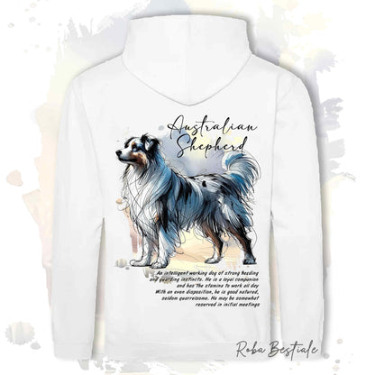 Felpa BEHAVIOR - AUSTRALIAN SHEPHERD Blue Merle - Cappuccio e Tasconi, Unisex, in tanti colori - dalla XS alla 5XL